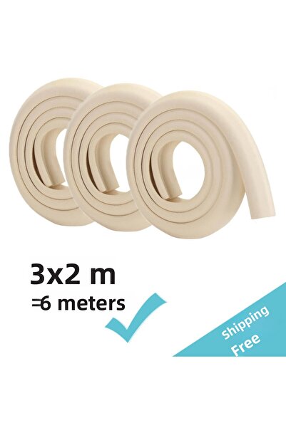 mrtbilisim 3 Pieces Cream Spiral Strip - Table Corner Bracket, Baby Glass Woo...