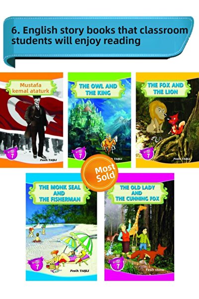 Ata Yayıncılık مجموعة من 5 كتب قصصية باللغة الإنجليزية سيستمتع طلاب الصف السا...