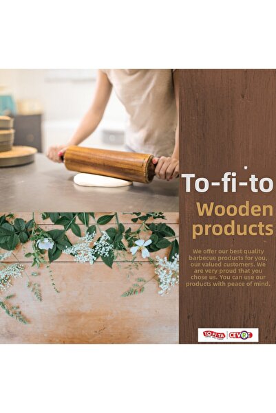 TO-Fİ-TA toptanfiyattarifesi Wooden Tongs Large 30 cm Wooden Bpa Free White