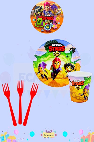ECM PARTI مجموعة حفلات عيد ميلاد صغيرة جدًا تحت عنوان Brawl Stars تتسع لـ 8 أشخاص
