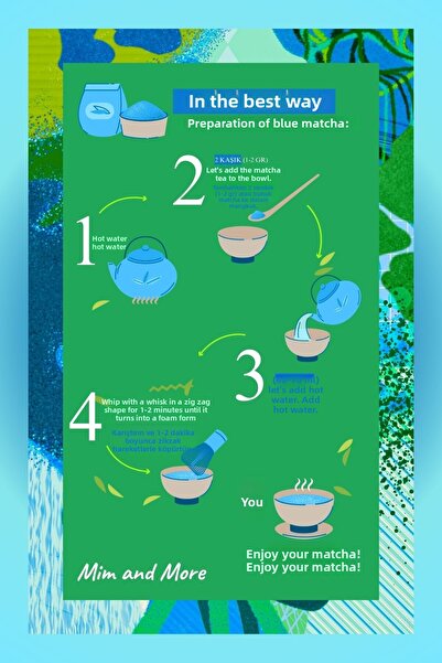 Mim and More بلو ماتشا - مسحوق بلو سبيرولينا سوبر فود ماتشا، 50 جرام