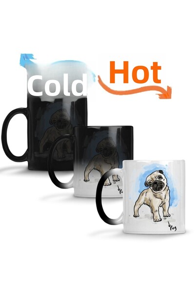 Baskı Dükkanı كوب بورسلين سحري على شكل كلب البج