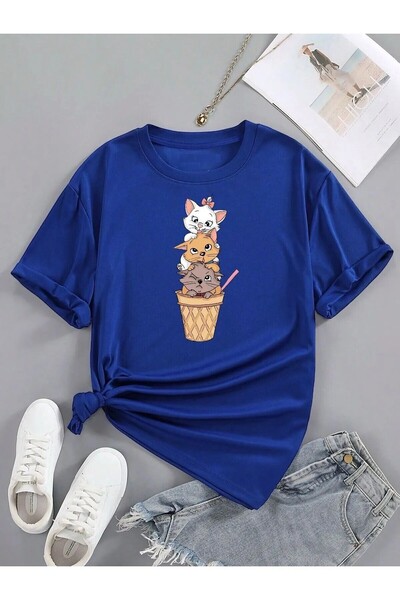 DAXİS Sportwear Company Унисекс детска тениска - щампа на котка