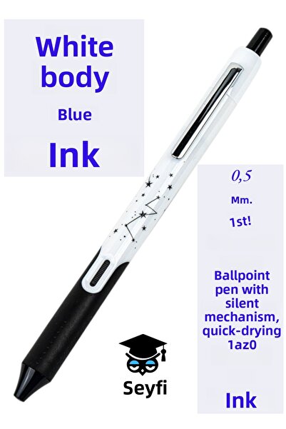 SEYFİKİRTASİYE قلم حبر جاف من الجل مقاس 0.5 مم، حبر سريع الجفاف، قلم كتم الصو...