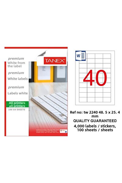 Tanex Etichetă laser Tw-2240 48,5 X 25,4 mm