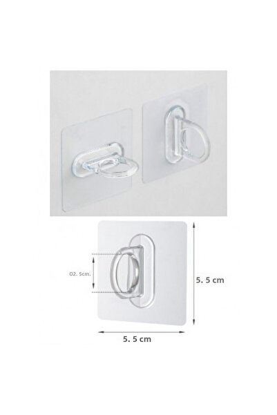 AKSAN BİLGİ TEKNOLOJİLERİ 4 bucăți inele rotunde multifuncționale autoadezive, autoadezive transparente, cuier