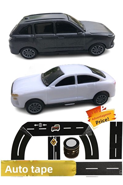 Hyd Toy 2 Pieces Plastic Togg Domestic Pull and Drop Car and Autobant Strip Road Building Set