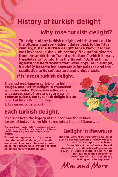 Mim and More Rose Turkish Delight - Turkish Delight with Roses, 200 g