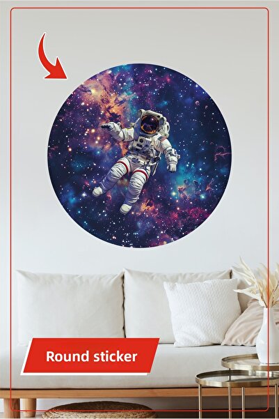 KOSS Dijital Autocolant rotund cu galaxie spațială pentru astronaut, stele co...