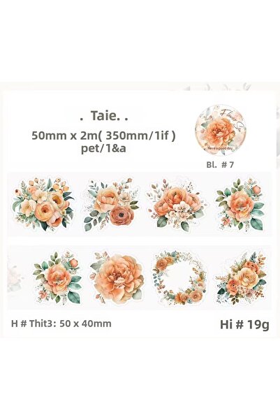 SF SCRAPBOOK KIRTASİYE Bandă adezivă decorativă portocalie de 3 metri pentru ...