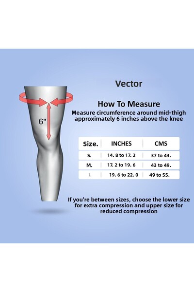 Vector X Moulded Elastic Slip-in Knee Support (Black, Size - Small) | Material - Elasticized Fabric