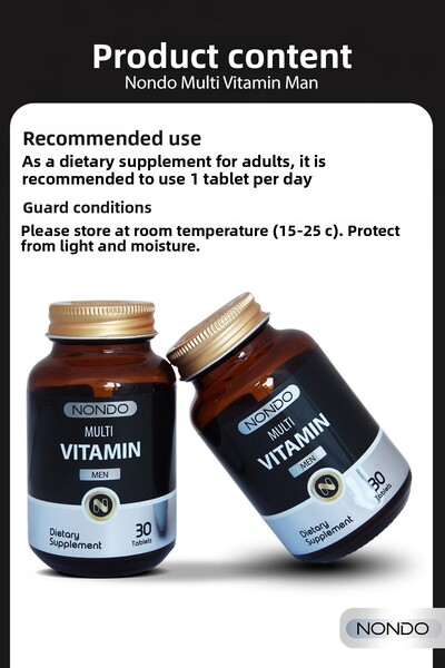 Nondo Panax Ginseng Saw Palmetto Vitamin Complex - Multivitamin Male 30 Tablets