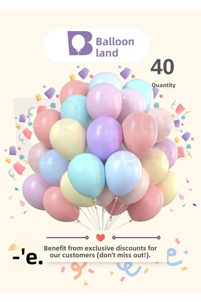BALON DİYARI بالون لاند مختلط 40 قطعة ملونة عالية الجودة معكرونة ناعمة سلسلة ...