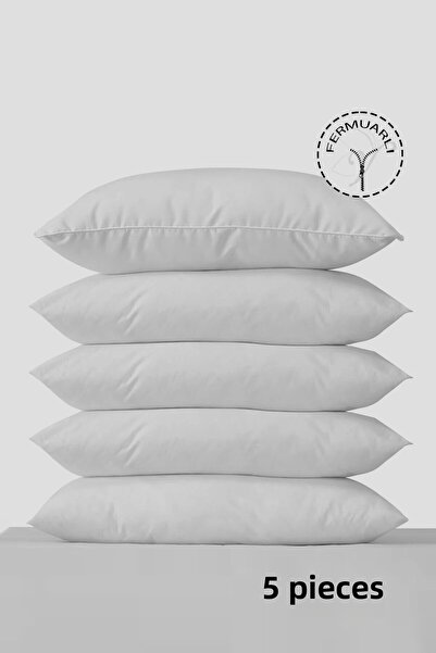 DENİZLİ ÇEYİZ 5 bucăți 50*70 bumbac alb husă de pernă interioară cu fermoar