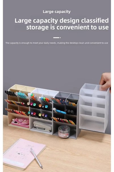 Vox Art Suport pentru stilouri din plastic crem pentru birou - 9 compartimente
