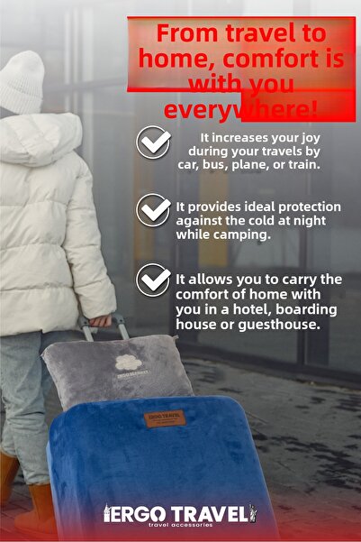 Viscofoam بطانية إرجو بطانية لامعة فائقة النعومة 160*110 سم |   إرجو للسفر