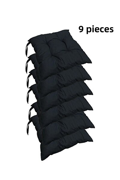 TicaretJet Set de 6 perne pătrate negre pentru scaun 40 X 40 Cm |   Pernă pen...