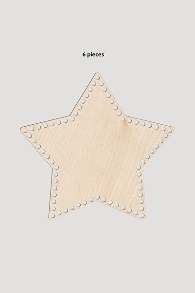 Lucena Wooden Star Basket Tray Base 15X16 cm 6 Pieces Maple 3mm