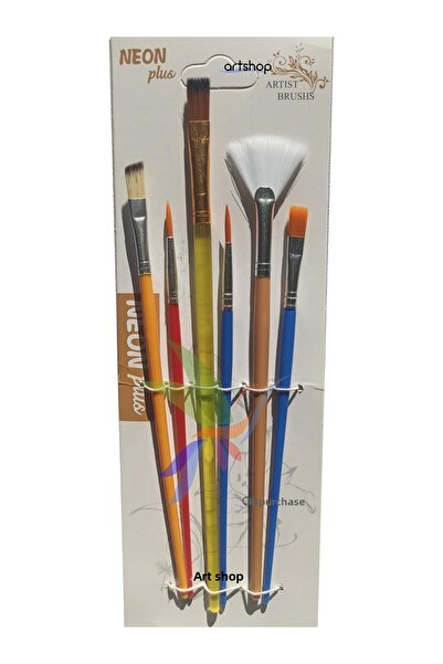 Artshop مجموعة متعددة مكونة من 6 فرش رسم للأكريليك والزيت والغواش والماء