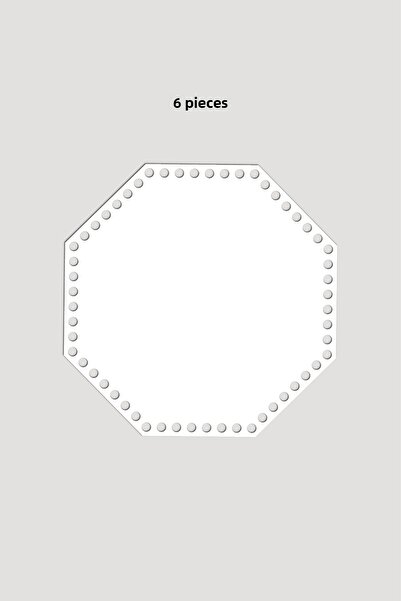 Lucena Ξύλινο Οκταγωνικό Καλάθι Βάση Δίσκου 18x18 εκ. 6 Τεμάχια Λευκό 3mm