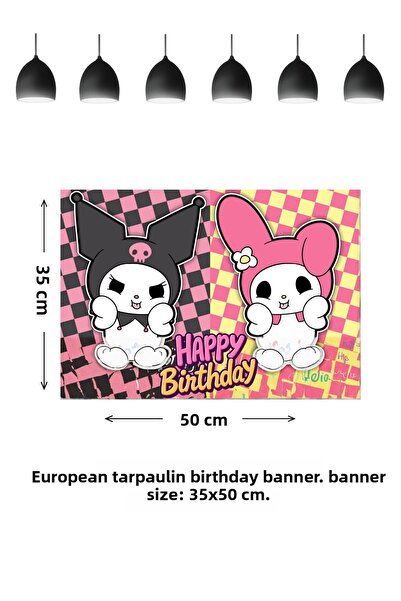 HAPPYLOOPPARTY لافتة عيد ميلاد بتصميم كورومي وماي ميلودي