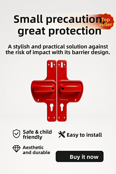 hilal kimya Unbreakable Barrier Door Handle Offering Maximum Safety Durability for School-Nursery Doors-Red