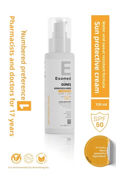 Esomed كريم حماية عالي الترطيب بعامل حماية من الشمس SPF50 UVA UVB لا يترك بقع...