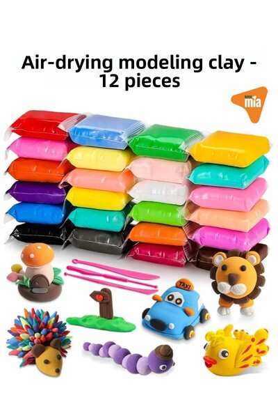 KATREMİA Ozankil Air Clay Ziplayan Clay Air Drying Modeling Clay (115 Gr) 12 Pcs