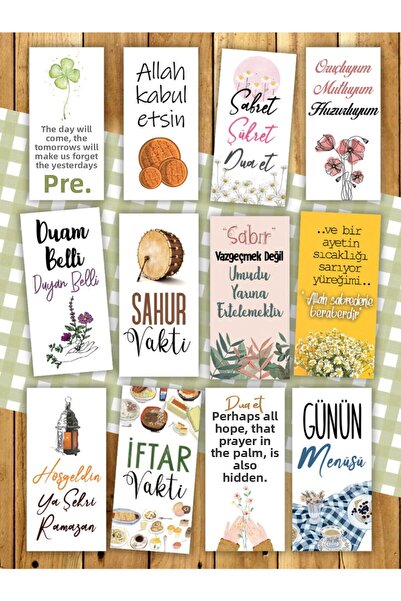 Pankart Evi شعار القهوة 12 قطعة بطاقات عرض رمضان