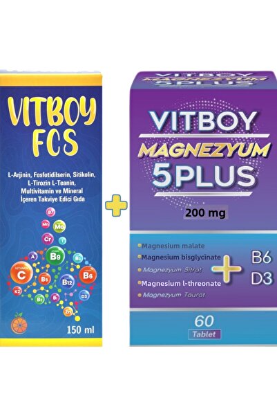 Vitboy 150 Ml Fcs Food Supplement - Magnesium 5 Plus 60 Tablets 200 Mg Syrup-vitboy
