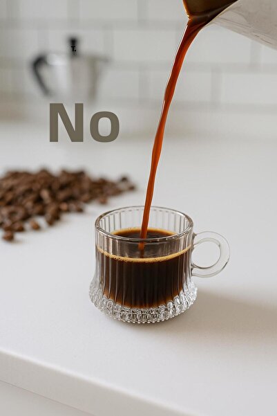 isra kristal 6-Piece Glass Coffee Cup Set – Modern Espresso and Turkish Coffee Cups with Handles - Set of 6 Cups