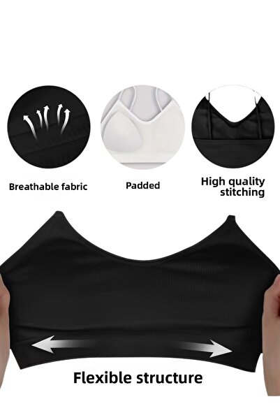 De Bijoura Women's Thick Strap Padded Sports Bustier Lifting Bustier 2-Piece