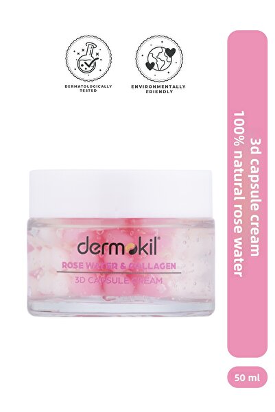 Dermokil 100% Natural Rose Water Revitalizing Renewing 3D Capsule Cream 50 ml