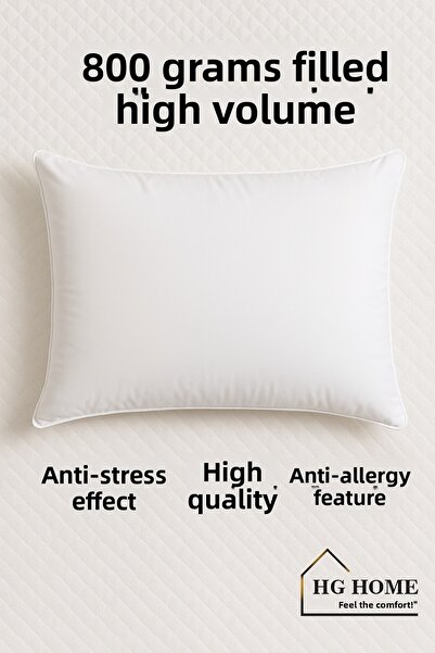 HİG HOME Μαξιλάρι ύπνου με γέμιση μικροϊνών 50x70 cm – 800 gr Πλούσιο μαλακό άνετο μαξιλάρι