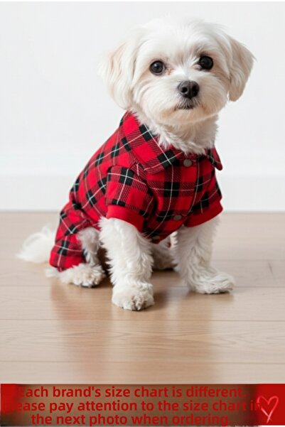 Barneystore 100% Cotton Plaid Patterned Cat and Dog Pajamas Jumpsuit