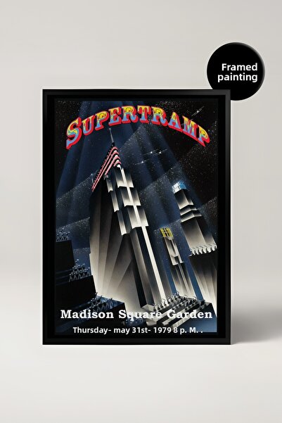 House Gorgeous Tablou cu cadru retro cu design de concert Supertramp