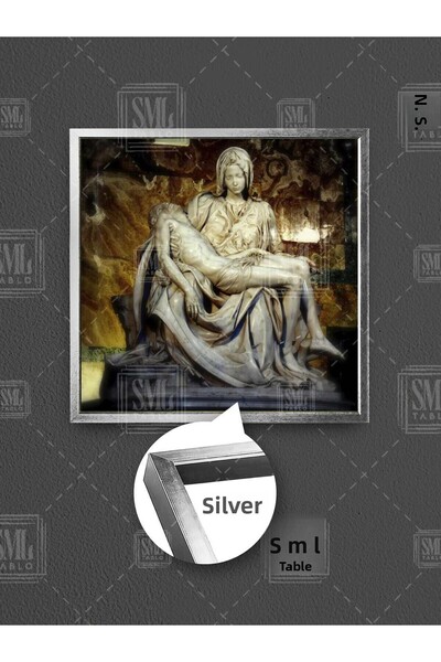 SML TABLO Статуя на Пиета Дева Мария Исус Христос Мраморна статуя на Микеланджело Картина върху платно с рамка