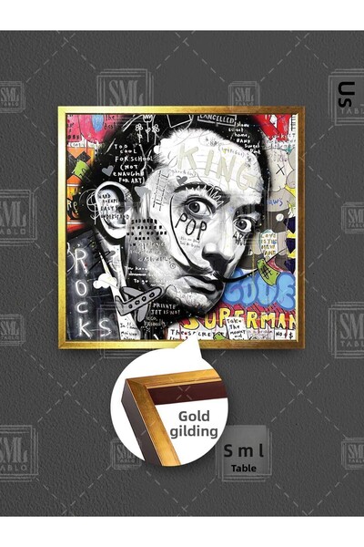 SML TABLO Salvador Dali Bansky Graffiti Street Art Street Art Pictură pătrată pe pânză înrămată