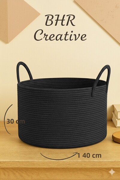 BHR Creative Special Cotton Handled Jute Blanket Basket Wicker Toy Basket Jut...