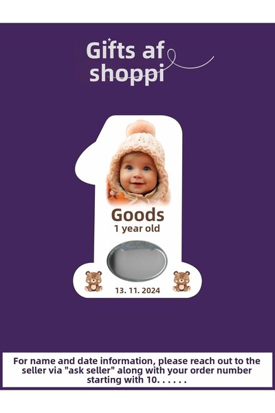 giftshoppi Illustrated - 1 Number with Teddy Bear That Can Open, Newborn Birt...