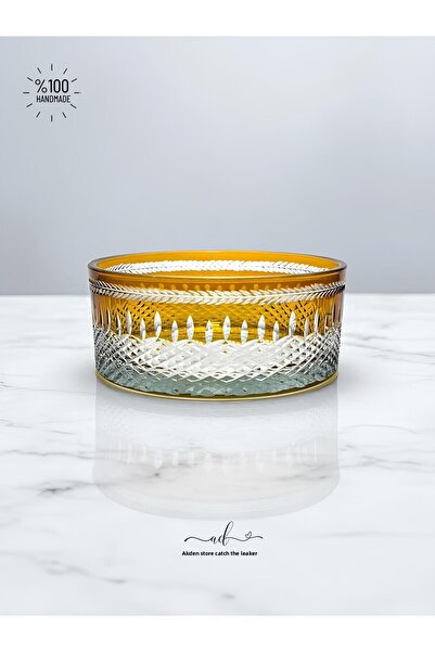 AKDEN STORE Crystal Decor Colored Glass Bowl / Tableware Presentation Bowl / Salad Bowl