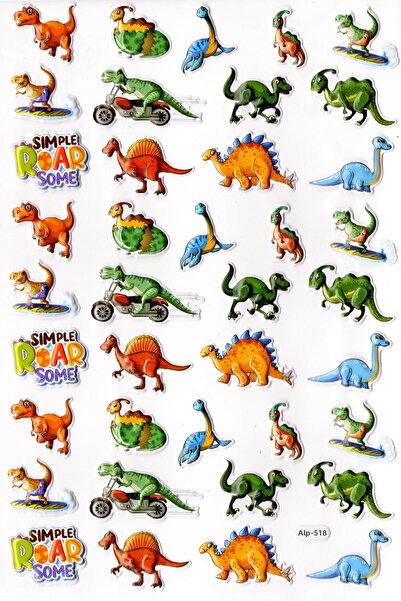 Limmy راكب الدراجة النارية المجنون بحجم A4 مع ديناصور - ملصق مخطط منقوش (lim518)