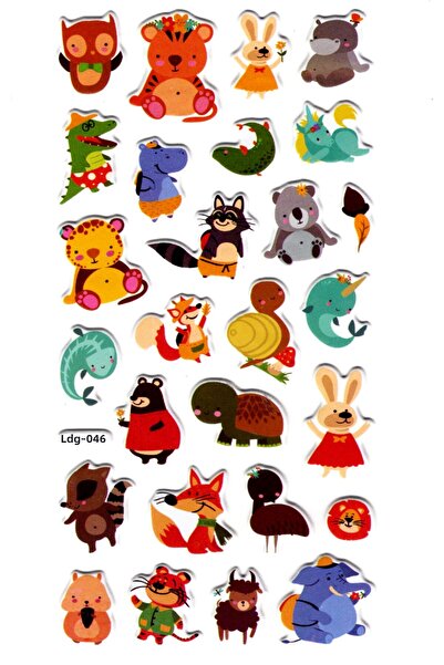 Limmy ملصق مخطط دفتر الملاحظات منقوش عليه حيوانات لطيفة مقاس 17 × 9 سم - Ldg046