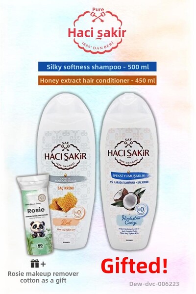 Hacı Şakir Honey Conditioner and Shampoo Coconut Silky Softness Rosie