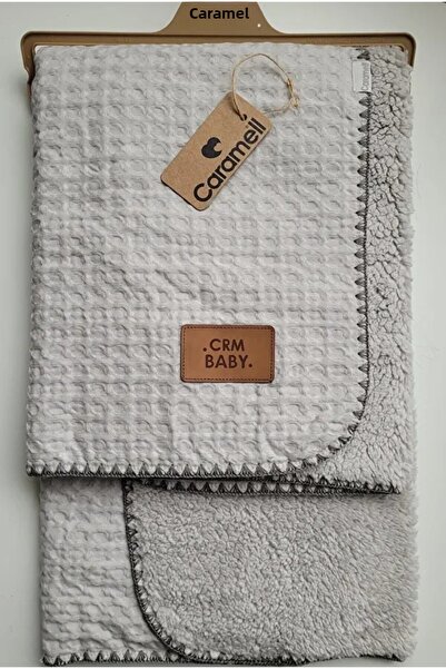 Caramell İncibaby Pike Welsoft Double-Sided Baby Blanket 85X90 cm New Season