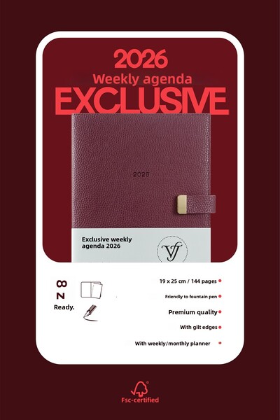 Victoria's Journals Exclusive 2026 Weekly Agenda A4 (19X25Cm) Ivory 100Gr. The Inside Can Be Changed.