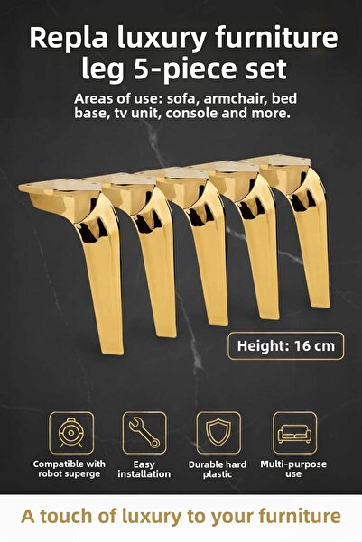 İMT AKSESUAR Mobilier Repla Canapea Unitate TV Scaun și Consolă Dulap 16 cm Aur