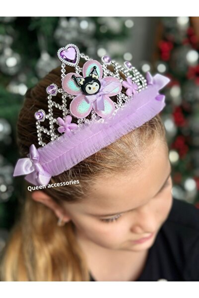 QUEEN AKSESUAR Специална рождена корона за деца с камъни и лилави цветя от Ku...