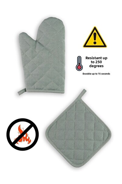 sevilya قفاز فرن مقاوم للحريق ومقبض فرن (1 قفاز 1 مقبض)