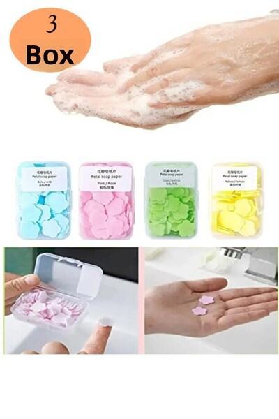 Duffa 3 Pieces of 100 Sheets Hand Soap Perfumed Melting Mini Paper Soap Stude...
